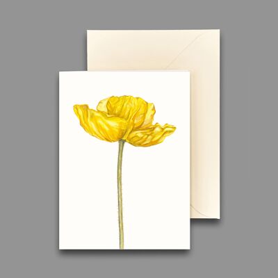 Greeting card Papaver yellow