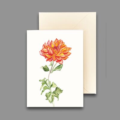 Greeting card water lily dahlia