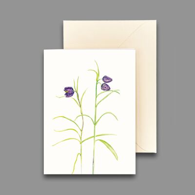 Greeting card checkerboard flowers