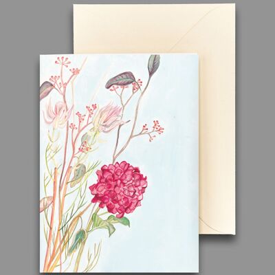 Greeting card hydrangea with blushing bride