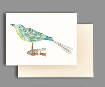 Carte de voeux oiseau turquoise