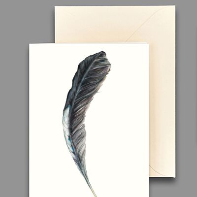 Greeting card jay feather