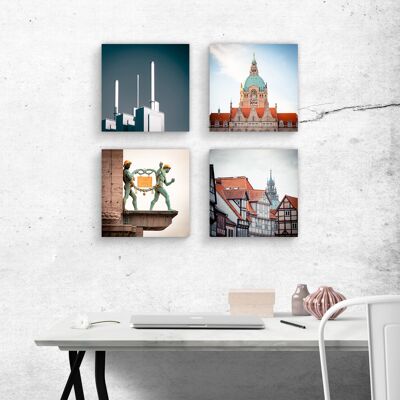 Photo square 15x15cm - Hanover on wood