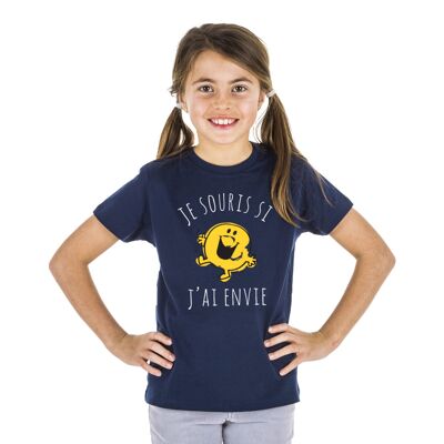 TSHIRT NAVY Je souris si j'ai envie - Kid