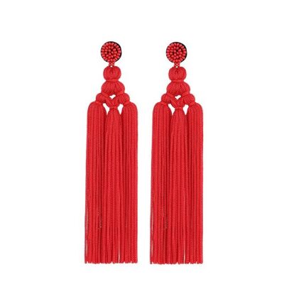 Tassel - Red earrings