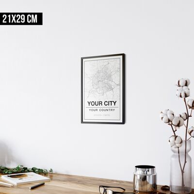 Your city - city map poster (a4) - with frame