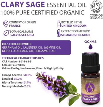 Aceite Esencial de Salvia Clary Orgánica 10ml 2