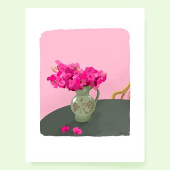 Affiche Sweet Peas pois de senteur fleurs, format A4 1