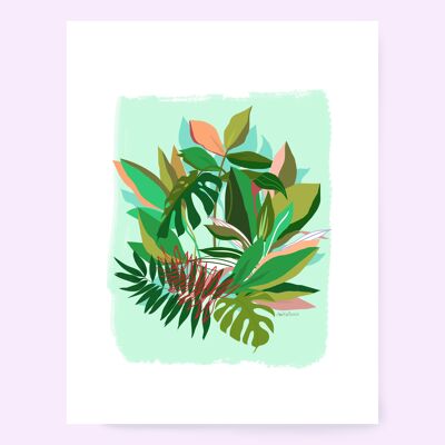 Exotic foliage jungle poster A4 format