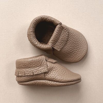 Leather Baby Moccasin Fringe shoe - Latte - Latte