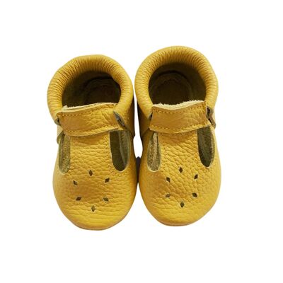 Leather Baby Moccasin shoe - Mustard - Mustard