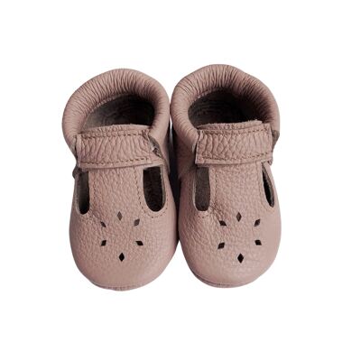 Leather Baby Moccasin shoe - Mauve - Mauve