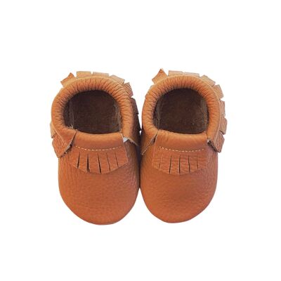 Leather Baby Moccasin Fringe shoe - Tan - Tan