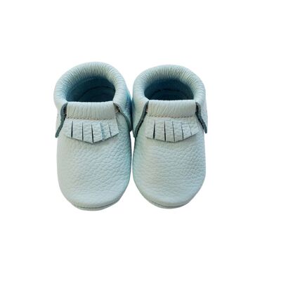 Leather Baby Moccasin Fringe shoe - Mint - Mint