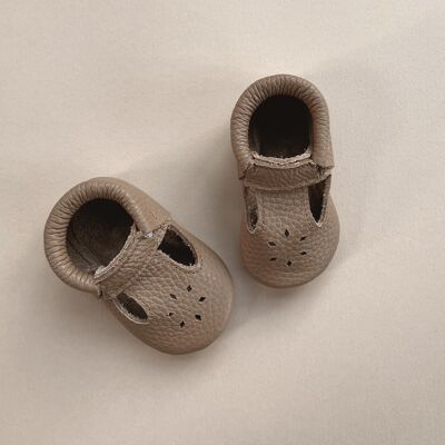 Leather Baby Moccasin shoe - Latte - Latte