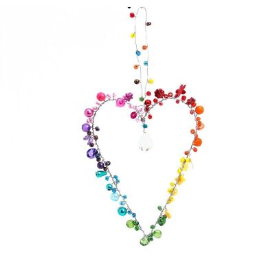 Decoration SPARKLE Heart rainbow 9x12