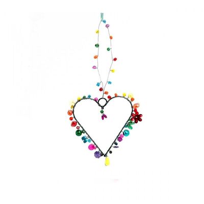 Decoration SPARKLE Heart 7 rainbow