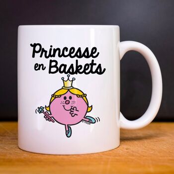 Mug blanc princesse en basket