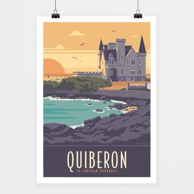 Affiche QUIBERON | Le château Turpault | Crépuscule 50x70cm