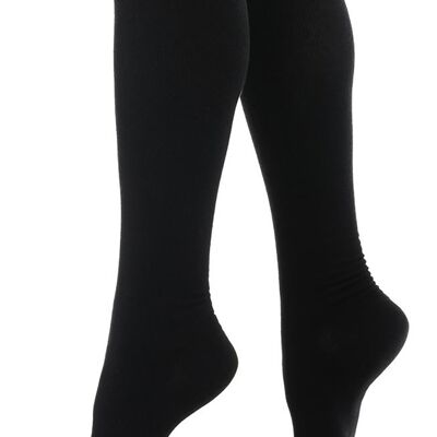 Compression Socks with Wide Calf (15-20 mmHg) Moisture Wick Nylon - Black