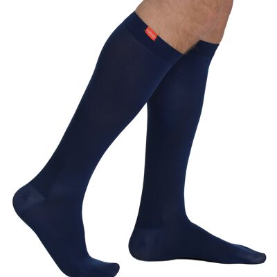 Compression Socks with Wide Calf (15-20 mmHg) Moisture Wick Nylon - Navy
