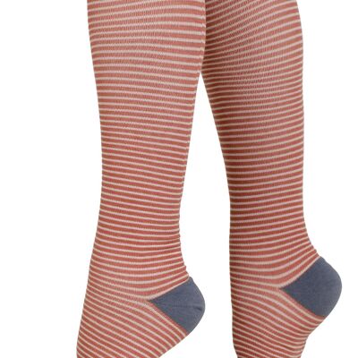 Compression Socks with Wide Calf (30-40 mmHg) Cotton - Clay & Grey