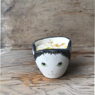 Candelabro Merryfield Pottery Shabby Chic per gatti - Bianco e nero