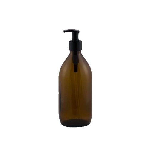 15 pcs. Glass Pharmacy bottle with pump 300 ml brown