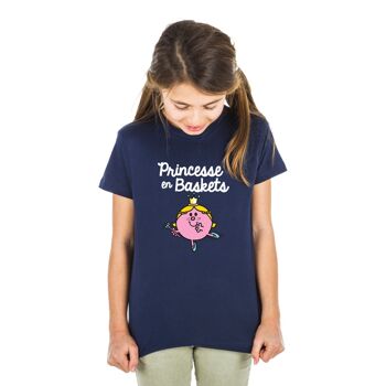 TSHIRT NAVY PRINCESSE EN BASKET - Kid