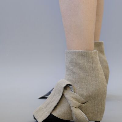 Ankle-high Edie Natural Linen
