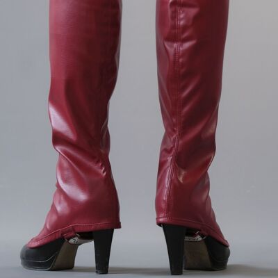 Fake leather gaiters Red| Size s/m