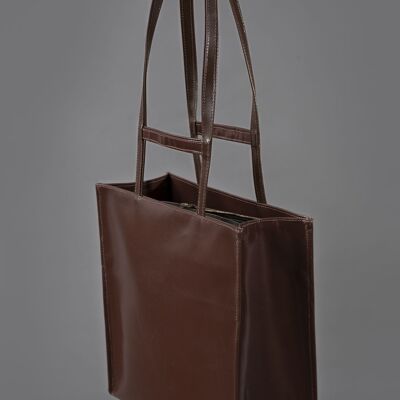 Truck Tarp Handbag | double grip - Brown-2