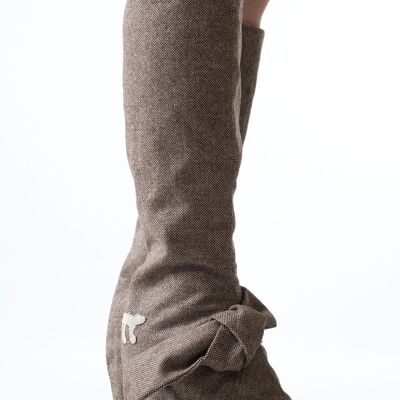 Brown Tweed Edie, knee-high