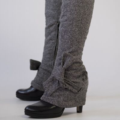 Tweed Edie, knee-high black and white- xs special price