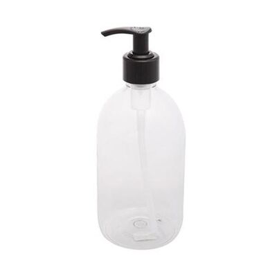 Pharmacy bottle with pump 500 ml clear