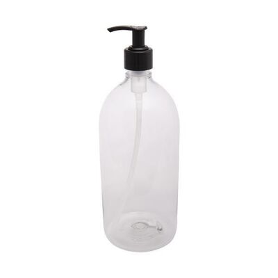 Flacon de pharmacie avec pompe 1 litre transparent