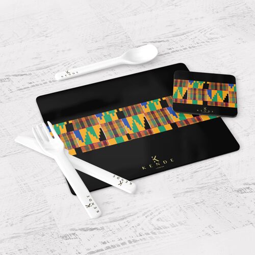 Thema Black Placemats & Coasters - Medium - Two