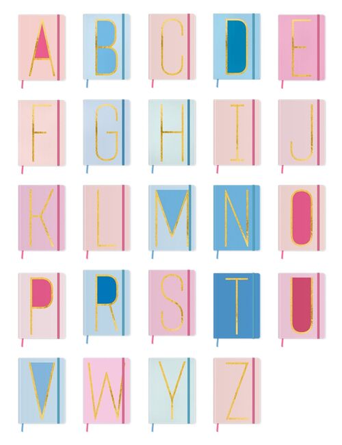 J: Alphabet Monogram Notebook / SKU116