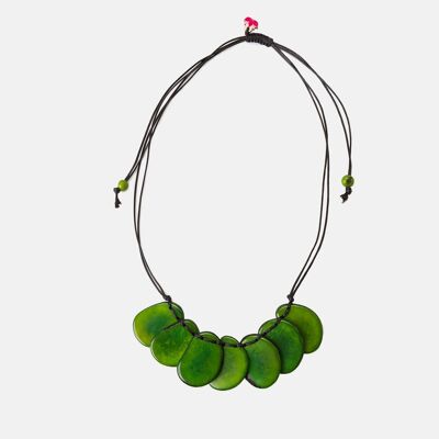 Bogota Tagua Slices Adjustable Necklace - Green
