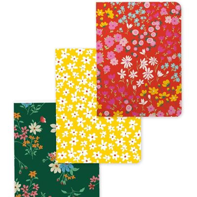 Petit ensemble floral de 3 carnets / SKU166