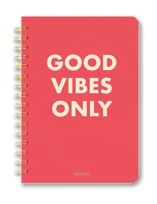 Good Vibes Only Notebook – Lined, Hardcover, Spiral / SKU168