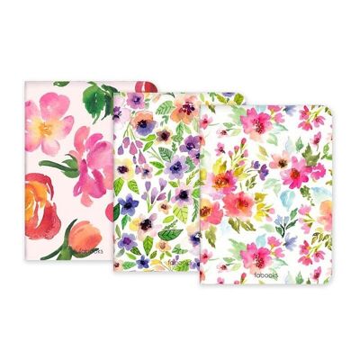 Flores Primaverales Set de 3 Cuadernos / SKU183
