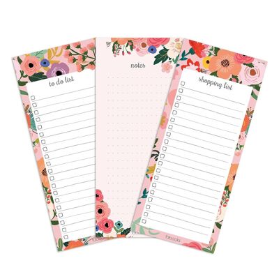 Juego De 3 Blocs De Notas Florales / SKU307