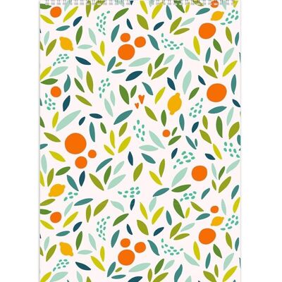 Orange Garden Calendario de pared familiar mensual sin fecha / SKU337