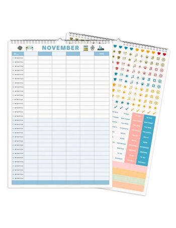 Résumé non daté, calendrier familial mensuel / SKU338 2