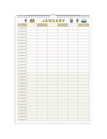 Résumé non daté, calendrier familial mensuel / SKU338 3