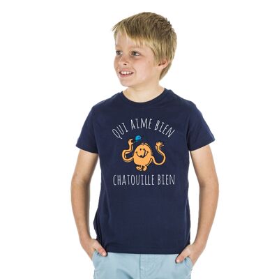 TSHIRT NAVY Who likes to tickle well - Kid