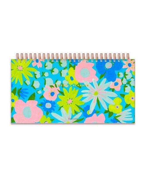 Blue Weekly Daily Undated Desk Planner – Hardcover, Spiral / SKU473