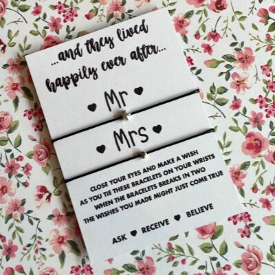 Mr & Mrs Wish String White Card