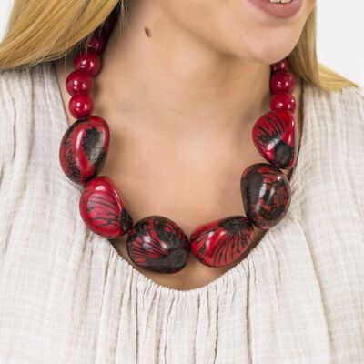 Organico Marble Necklace - Red